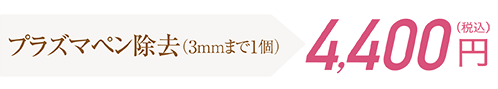 プラズマ除去（3mmまで1個）4,400円